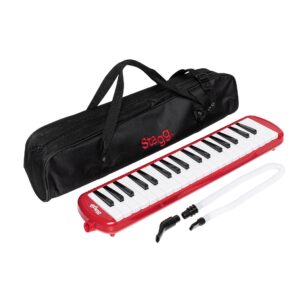 Stagg Red Plastic Melodica with 37 keys and Black Bag