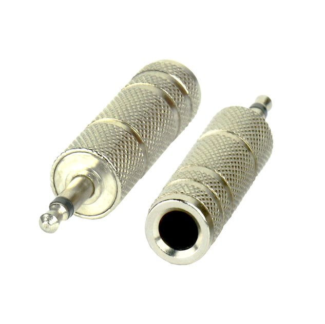 Tecnix Mini Jack Male - 1/4"Jack Female Silver Chassis Adaptor - Image 6