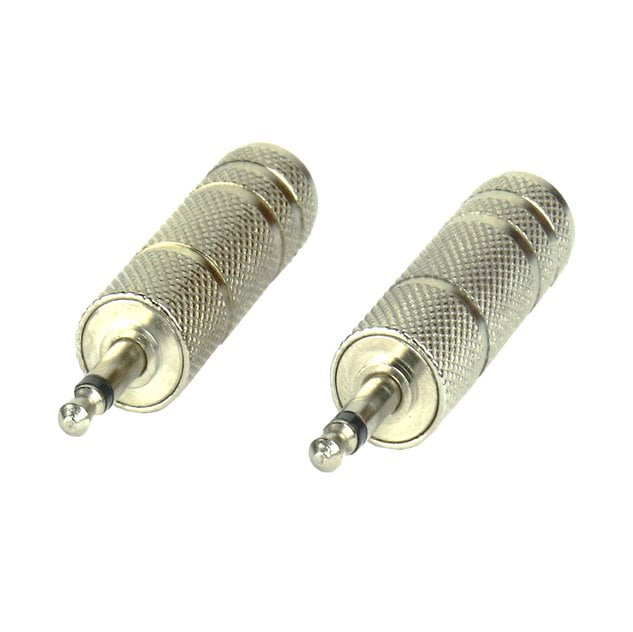 Tecnix Mini Jack Male - 1/4"Jack Female Silver Chassis Adaptor - Image 2