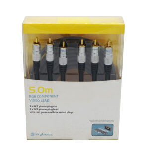 Component video lead 3 x RCA to 3 x RCA, 75 Ohms, 5m