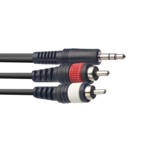 STAGG Mini Stereo to 2 x RCA Cable - 3M
