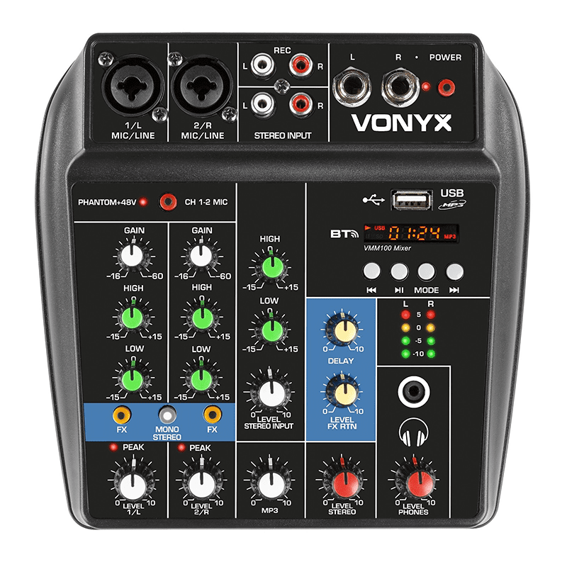 VONYX VMM-100 MUSIC MIXER 3-CH DSP/BT/USB