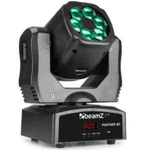 BEAMZ PANTHER80 LED MOVING HEAD WITH ROTATING LENSES 6X 12W RGBW