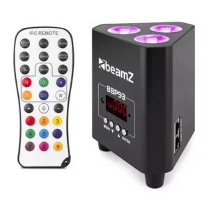 BEAMZ BBP93 LED BATTERY UPLIGHT PAR IP20 3x 10W RGBW