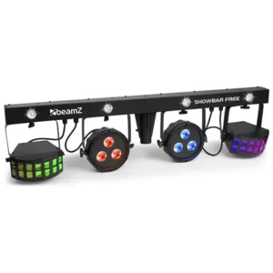 BEAMZ SHOWBAR FREE WITH PAR DERBY AND STROBE 4x 1W LED 6x 4W RGBW