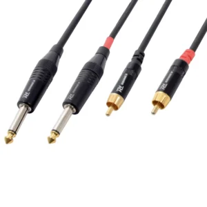 PDC CX74-1 SIGNAL LEAD 2X 6.3MM MONO MALE  - 2X RCA MALE 1.5M
