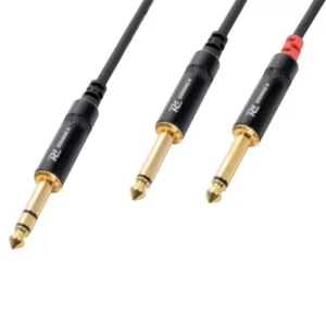 PDC CX76-3 SIGNAL LEAD 6.3MM STEREO MALE  - 2X 6.3MM MONO MALE 3M