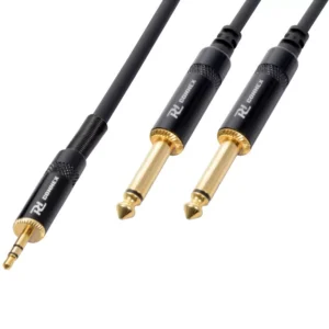 PDC CX86-1 SIGNAL LEAD 3.5MM STEREO MALE  - 2X 6.3MM MONO MALE 1.5M