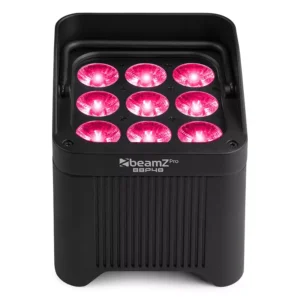 BEAMZPRO BBP48 LED BATTERY UPLIGHT PAR IP65 9x 12W RGBAWUV