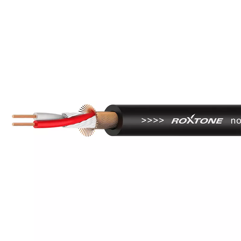 ROXTONE - MICROPHONE CABLE 2CORE + SCREEN BLACK 100M